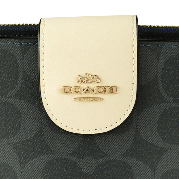 Coach Signature Color Block Wallet Blue - Picture 6 of 9